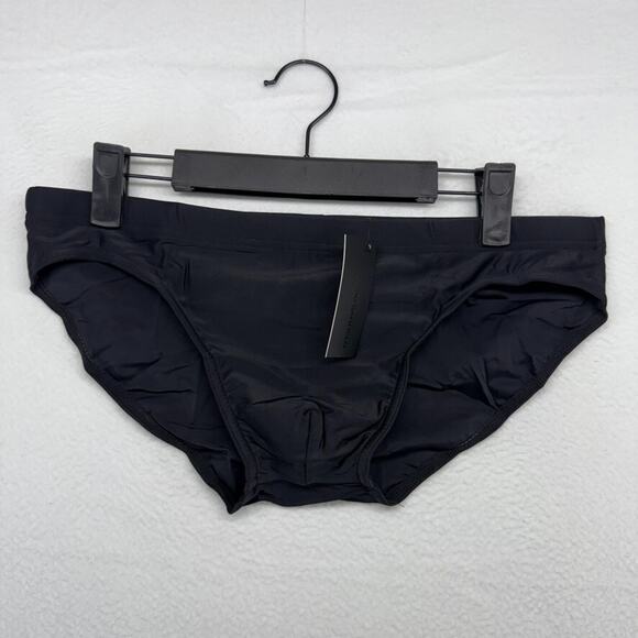 Todd Sanfield Swim Brief Mens XS Black Onyx Sand Shallow Swimsuit Solid NEW - Picture 1 of 5